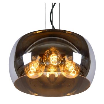Lucide Olivia pendel Ø40cm 3 x E27 røgfarvet glas